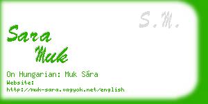 sara muk business card